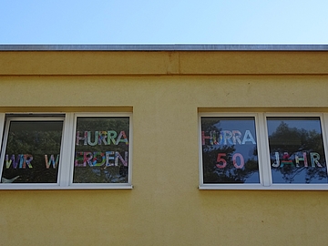 Fensterdeko Jubiläum 50 Jahre